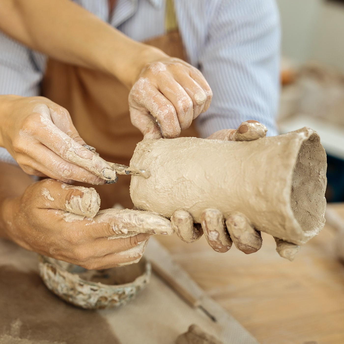 Aula de escultura no Atelier Mater, em Guimarães